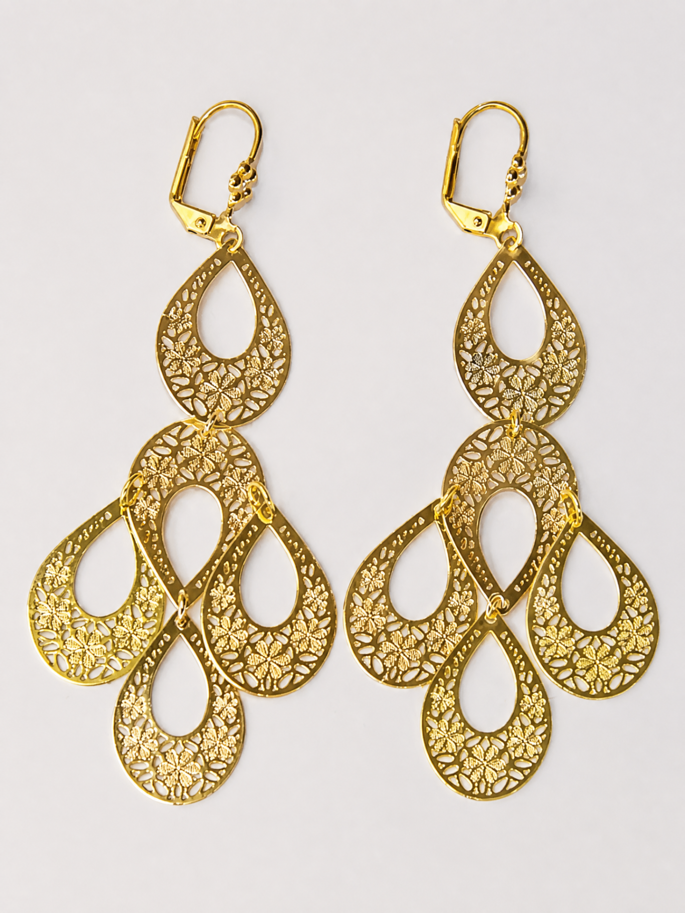 Aretes Gotas y Flores
