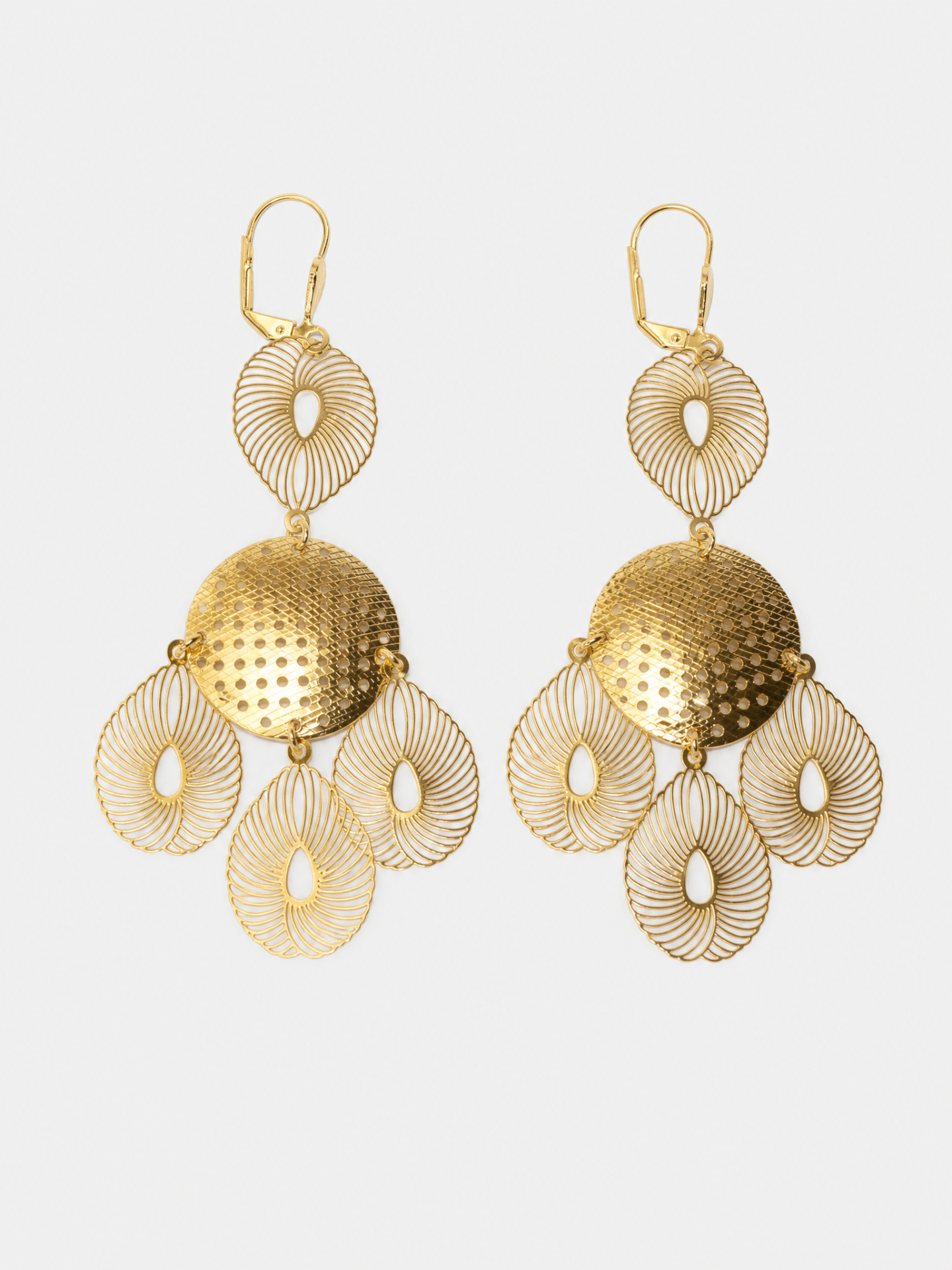 Aretes Círculos y Hojas